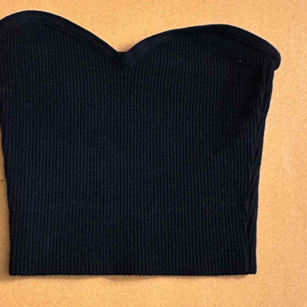 Black Ribbed Aritzia Strapless Top